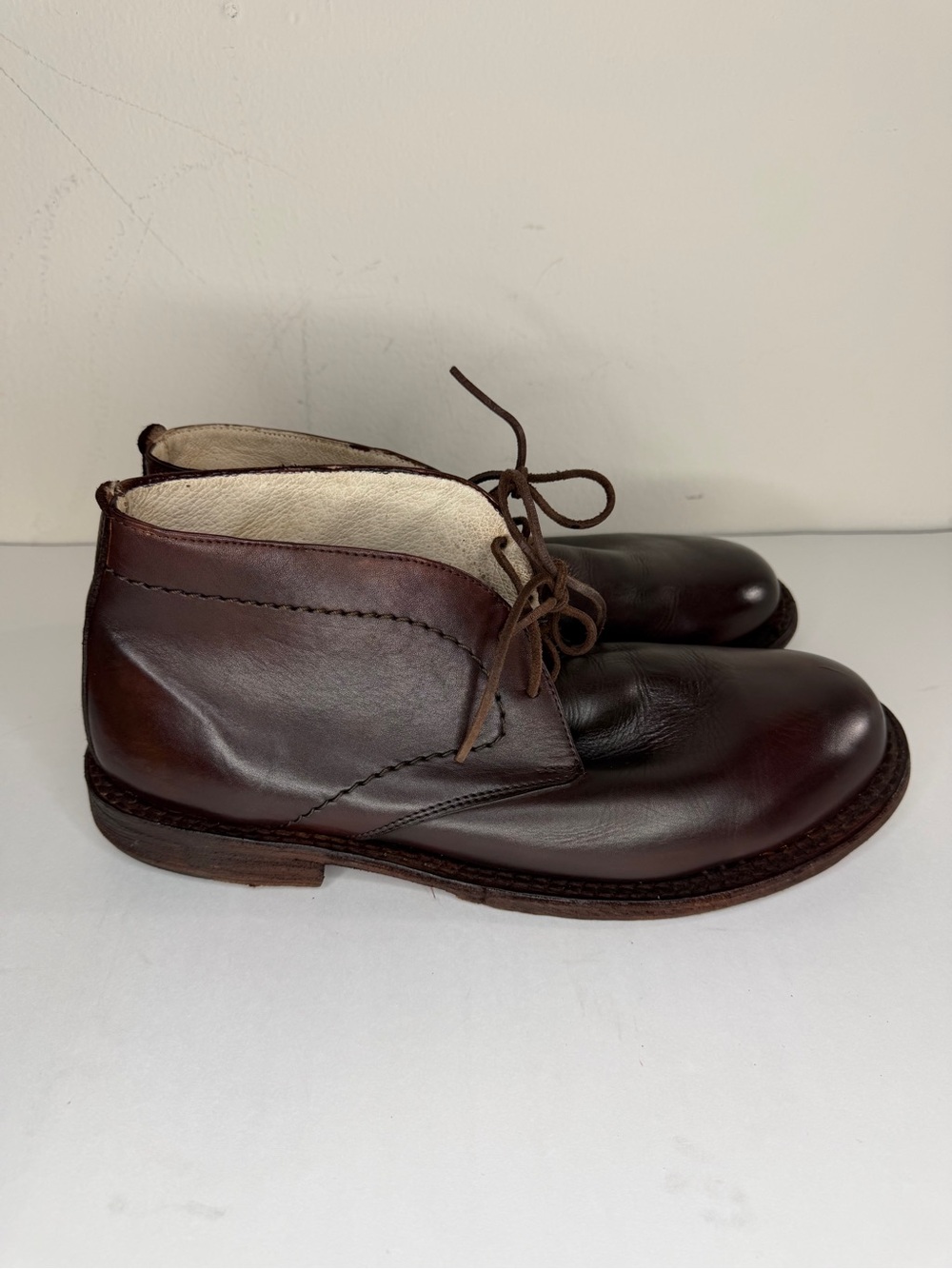 Bed Stu Brown Leather Cobbler Series Lace Up Chukka Boots Mens Size 12 Mexico